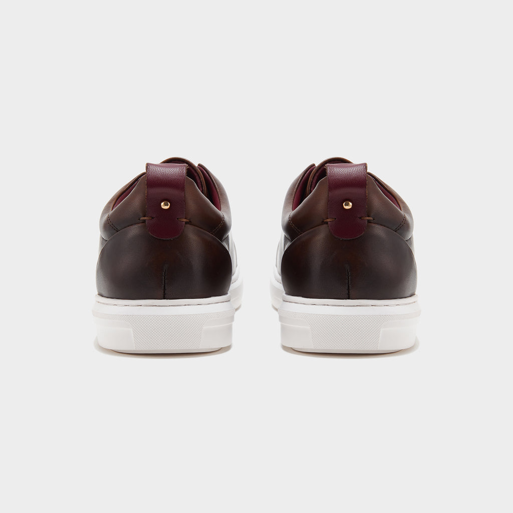 The Sneaker with Straps - Brown with Red Straps