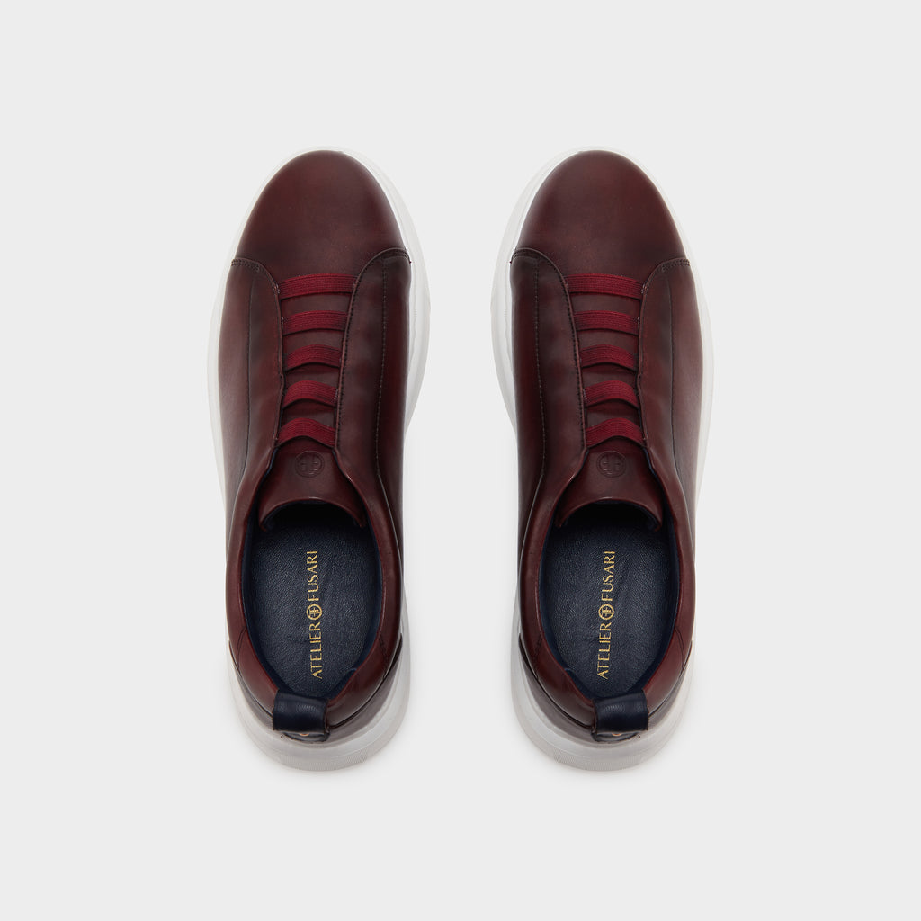 The Sneaker with Straps - Burgundy with Red Straps