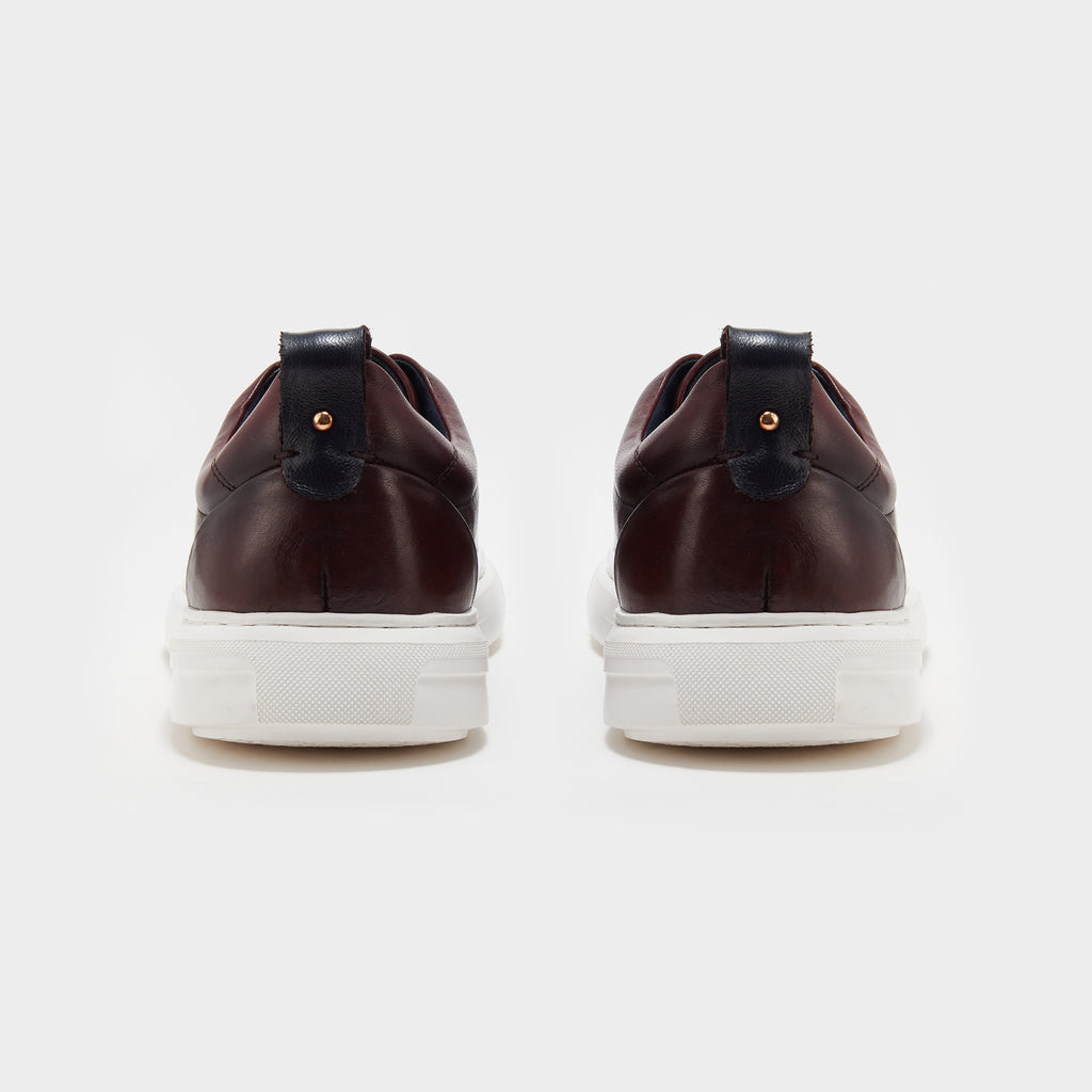 The Sneaker with Straps - Burgundy with Red Straps
