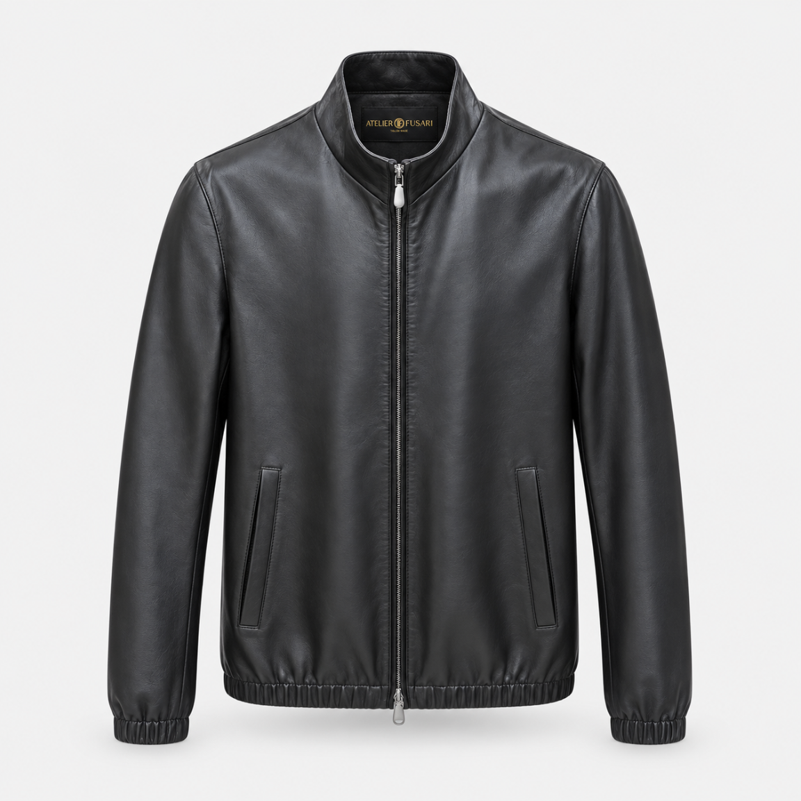 The Leather Bomber Jacket - Black