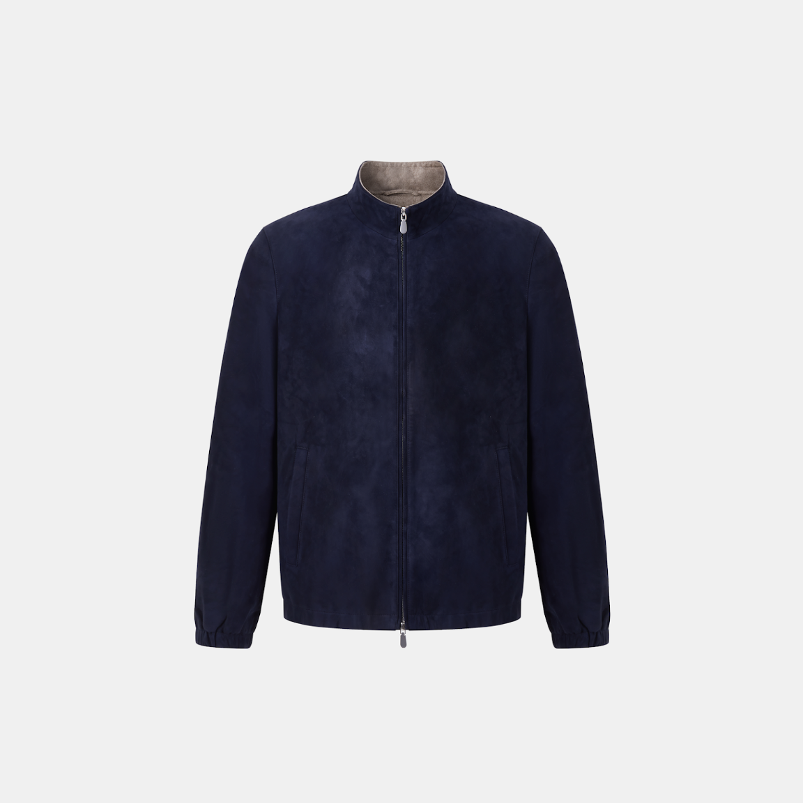 The Suede Bomber Jacket - Navy