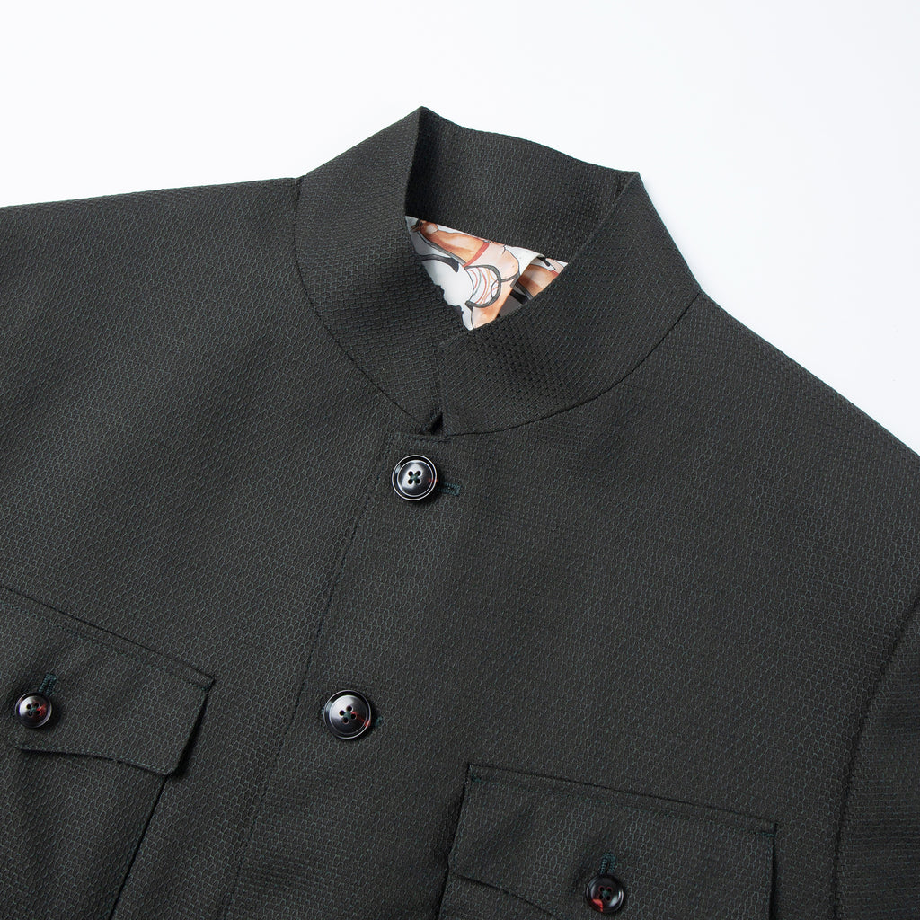 The Mao Safari Blazer - Dark Green