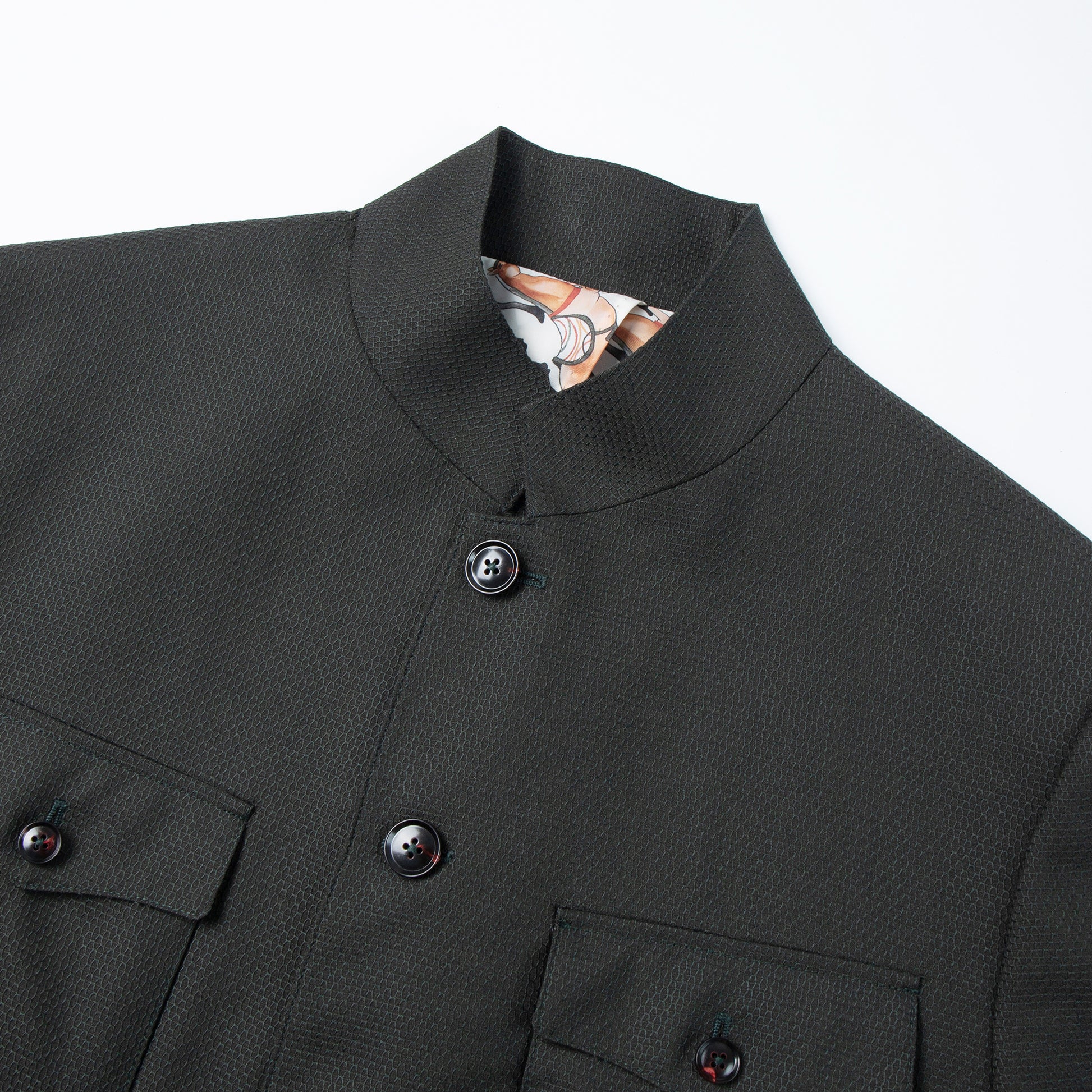 The Mao Safari Blazer - Dark Green