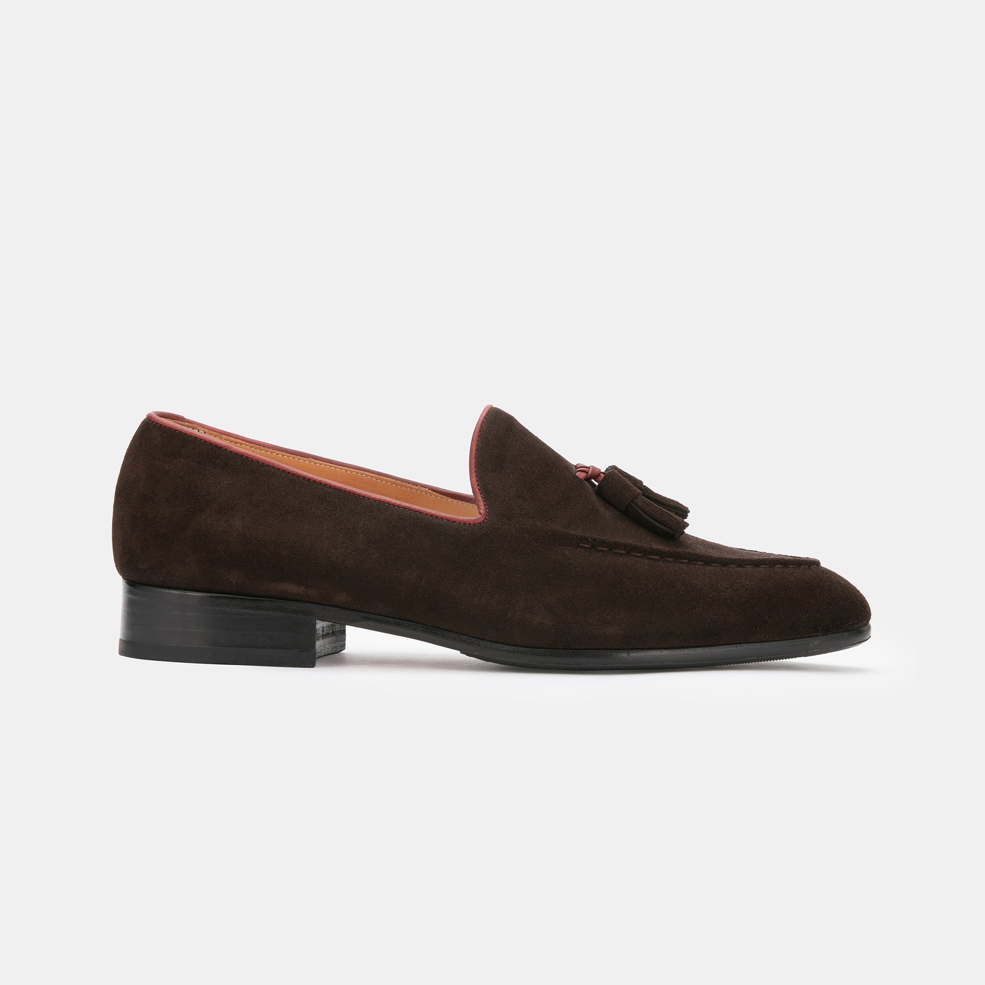 The Tassel Loafer - brown braid / black piping
