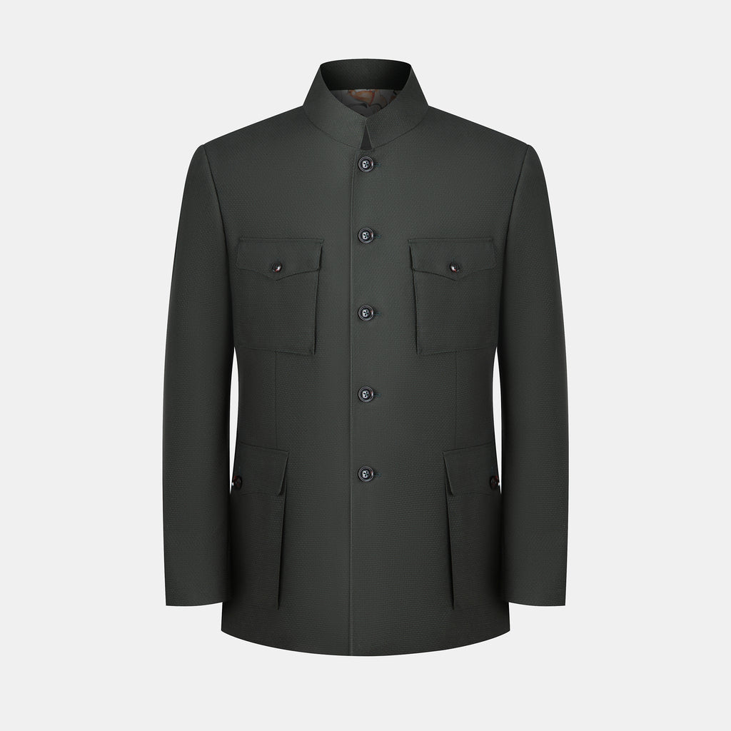 The Mao Safari Blazer - Dark Green