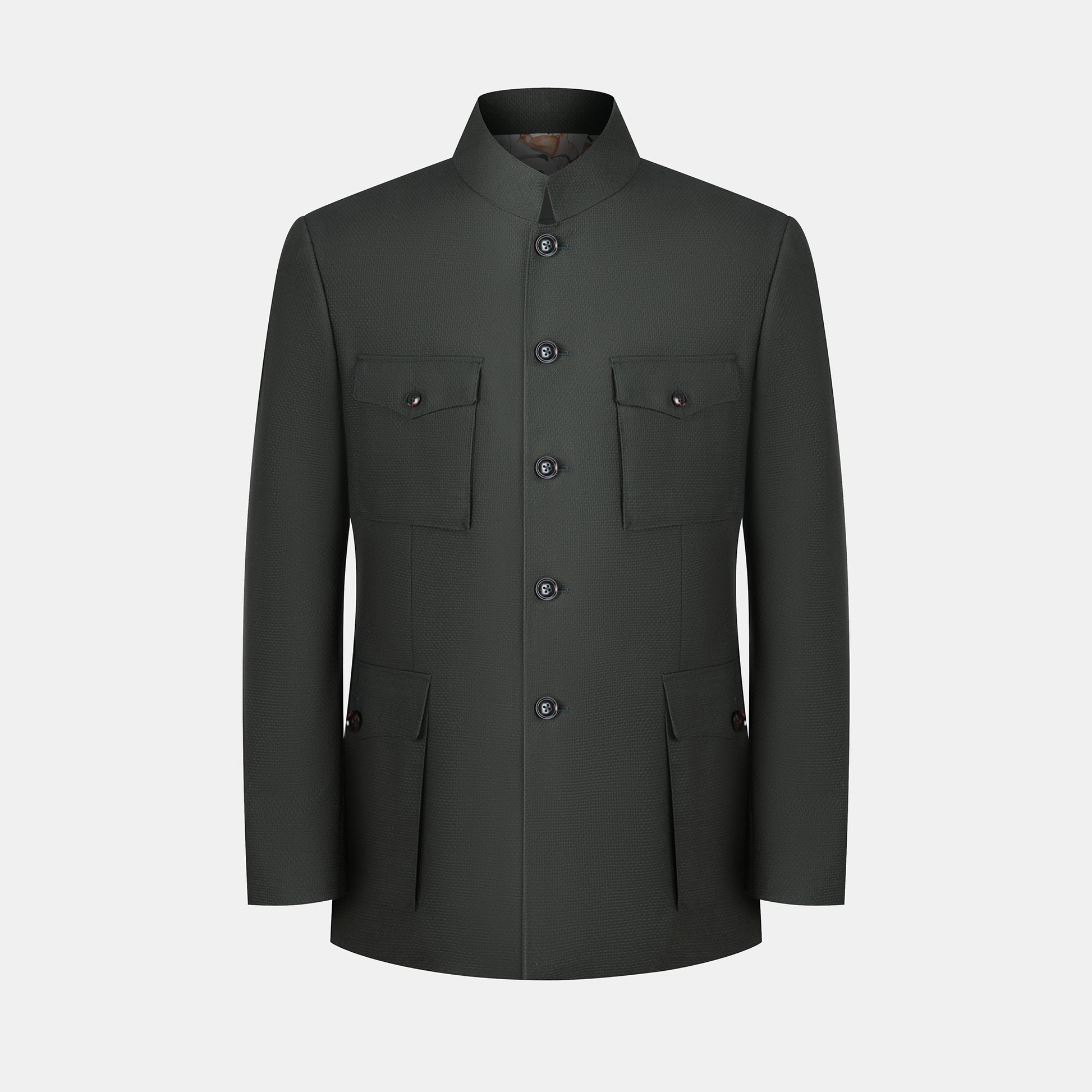 The Mao Safari Blazer - Dark Green