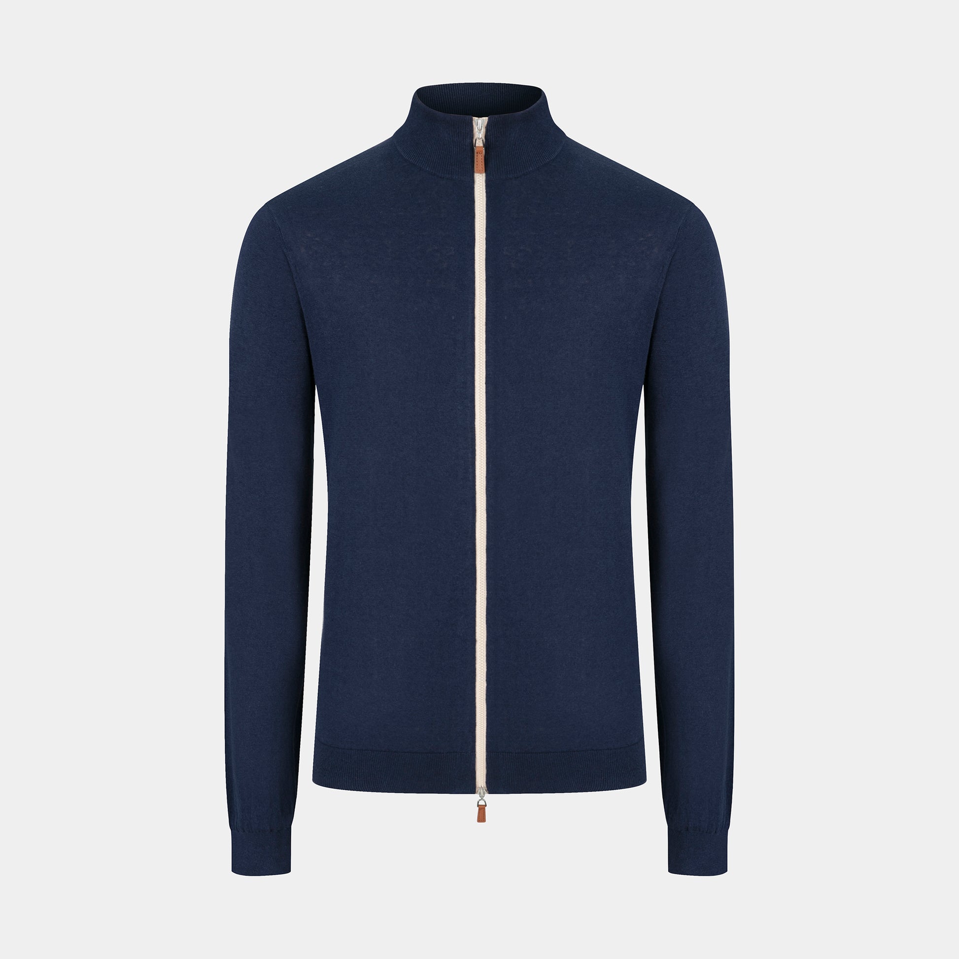 The Zipper Sweater - Navy with White Zipper