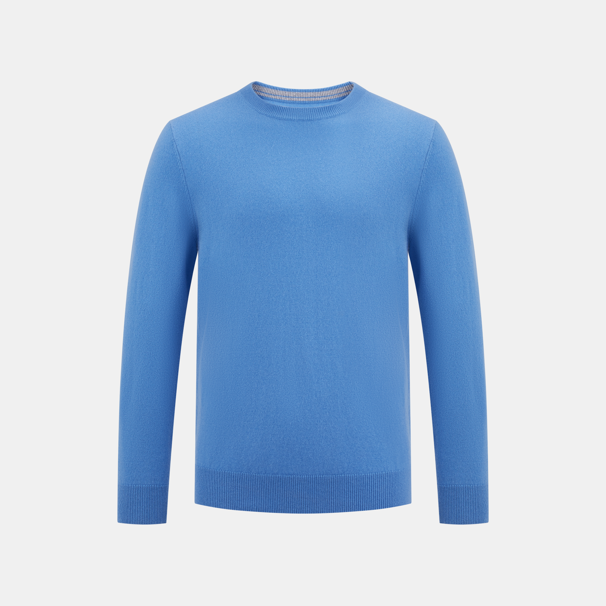 The Round Neck Casual Sweater - Light Blue