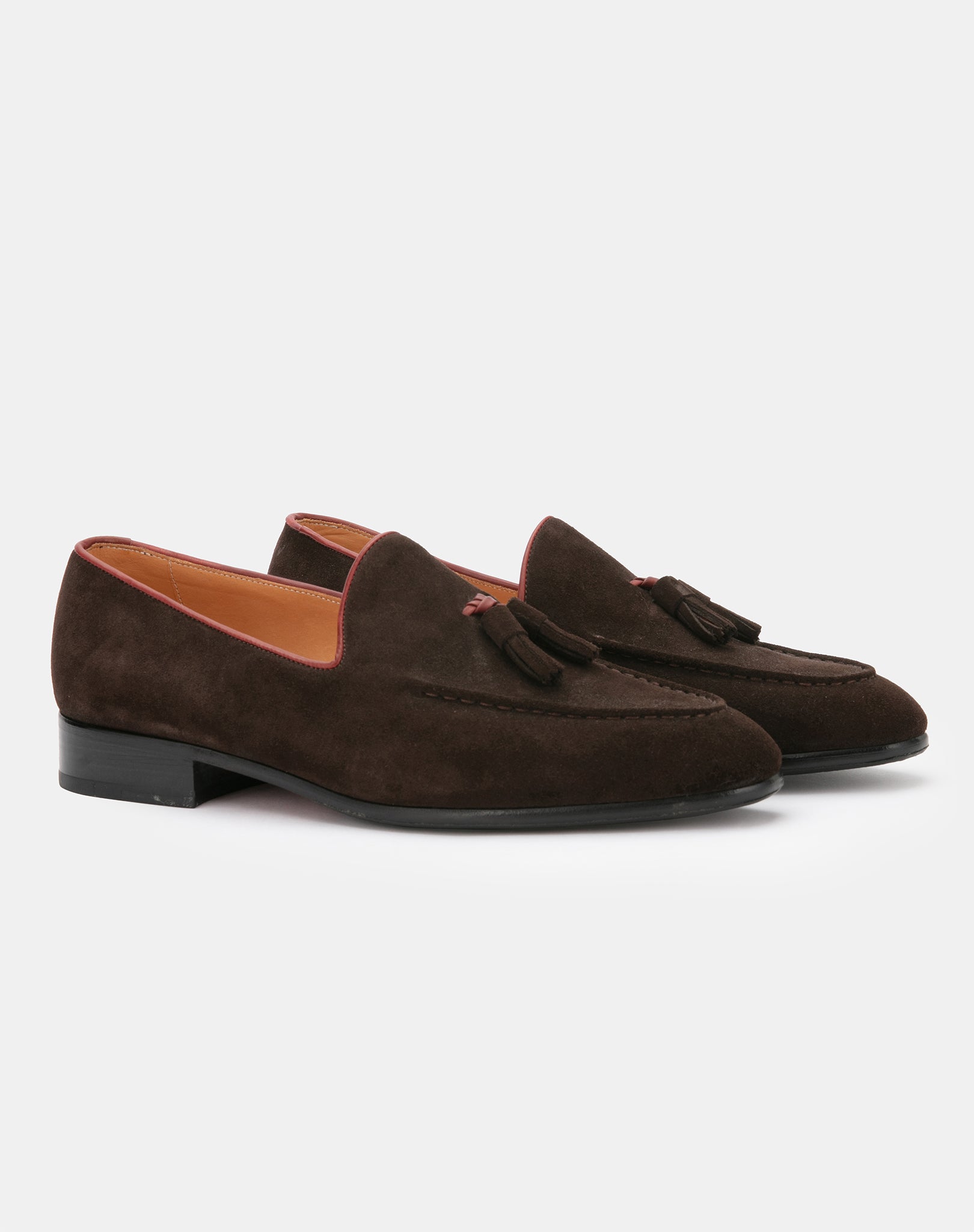 The Tassel Loafer - brown braid / black piping