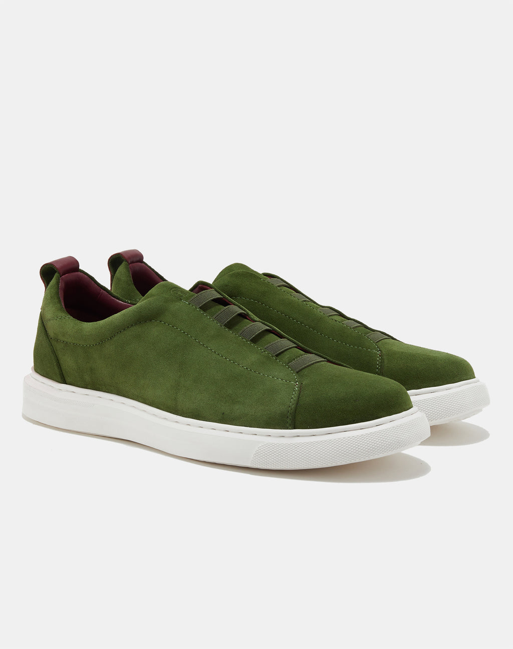 The Sneaker with Straps - Green Suede
