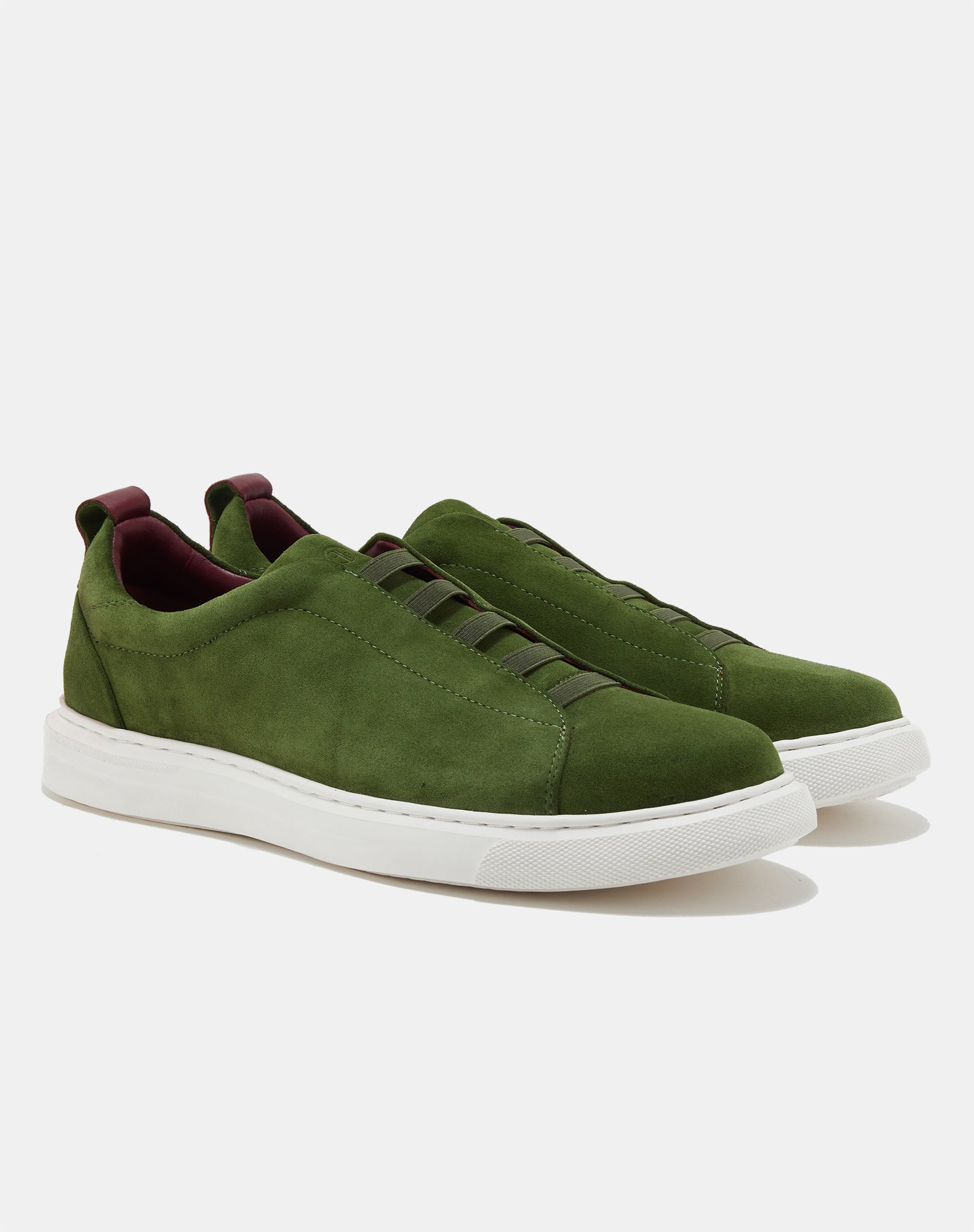 The Sneaker with Straps - Green Suede