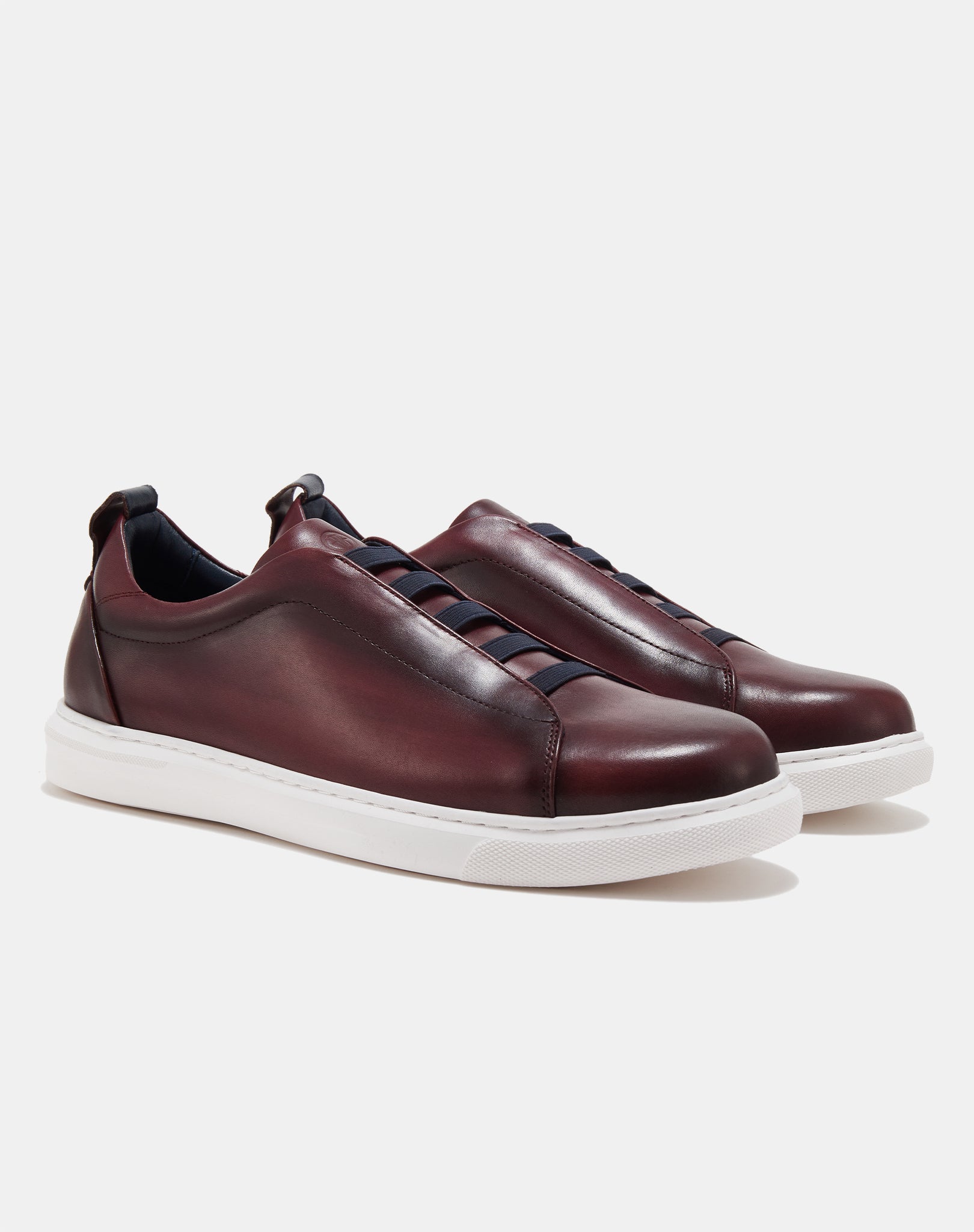 The Sneaker with Straps - Burgundy with Black Straps