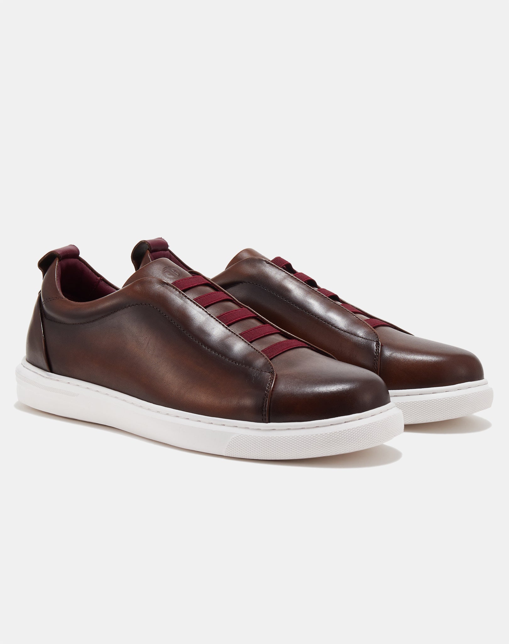 The Sneaker with Straps - Brown with Red Straps