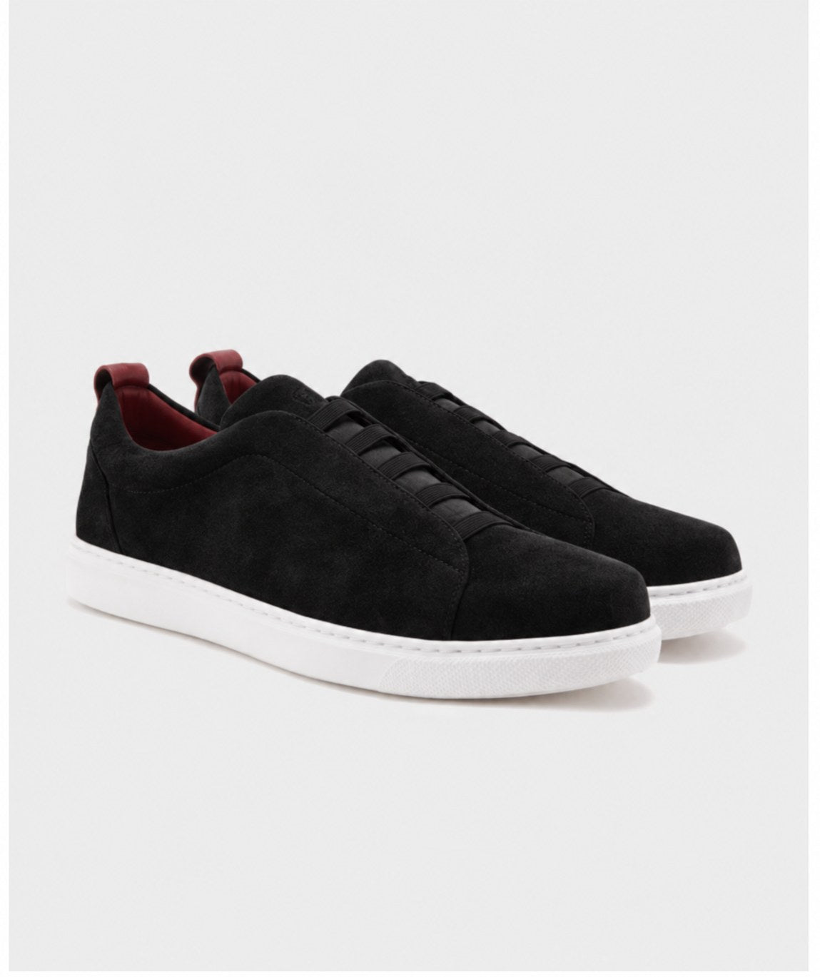 The Sneaker - Black Suede with Black Straps
