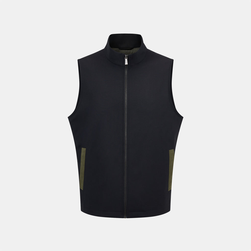 The Winter Vest - Black and Green