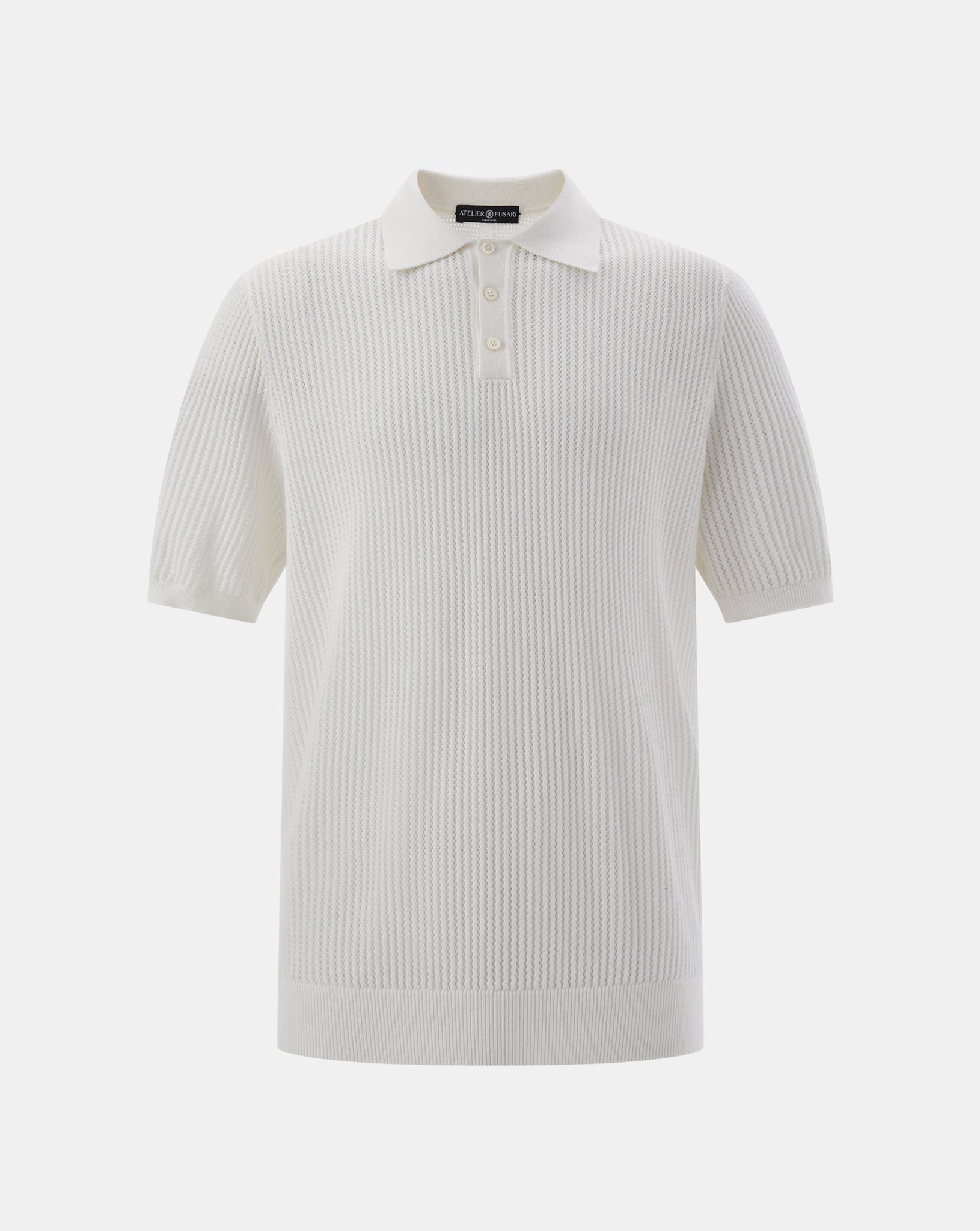 The Knitted Polo 200s - White