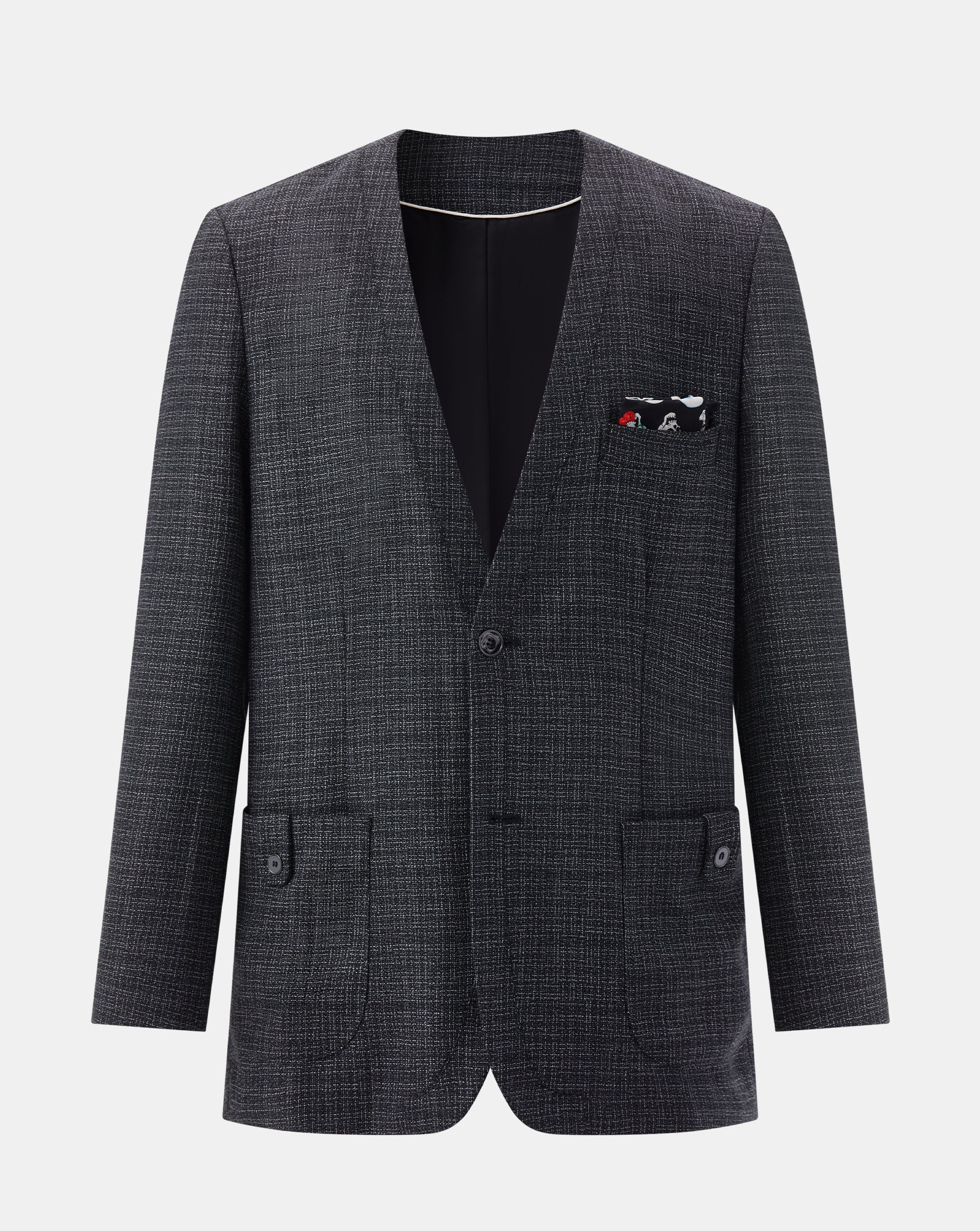 The Vintage Blazer - Dark Grey with Trama