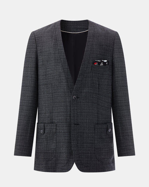 The Vintage Blazer - Dark Grey with Trama