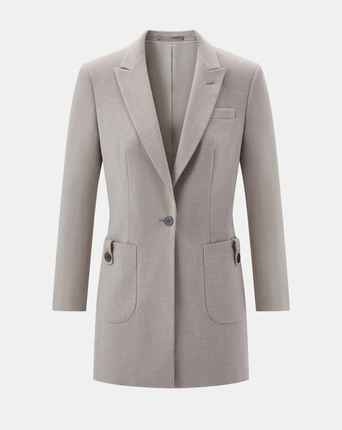 The Long Classic Blazer - Light Grey